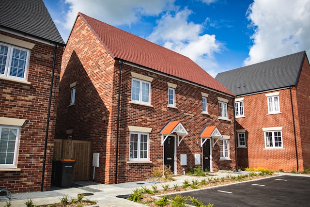 Brick house under blue sky