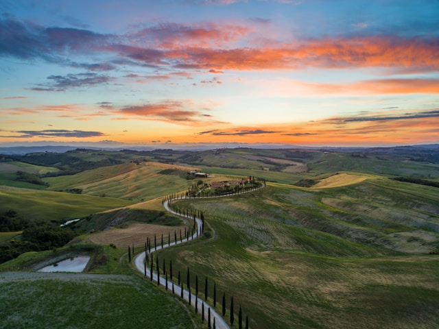 sunset in Tuscany